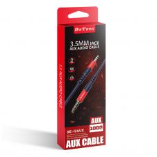 Аудио кабел DeTech DE-12AUX, 3.5mm жак, М/М, 1.0м, Черен - 40278