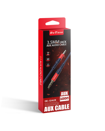 Аудио кабел DeTech DE-12AUX, 3.5mm жак, М/М, 1.0м, Черен - 40278