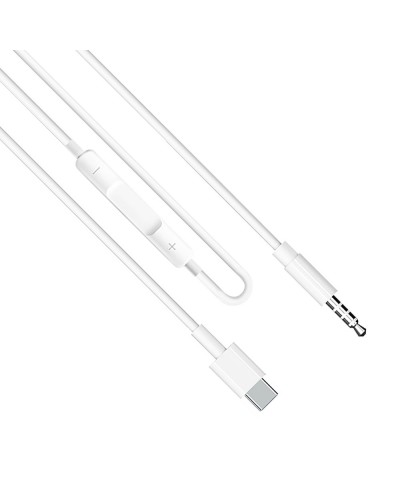Аудио кабел Earldom ET-AUX41, 3.5mm към Type-C, 1.0м, Бял - 40175