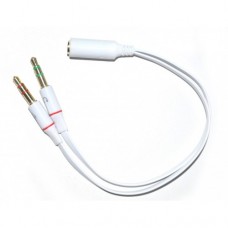 Аудио преходник DeTech 2x 3.5 male - 3.5 Female, 25см - 18210