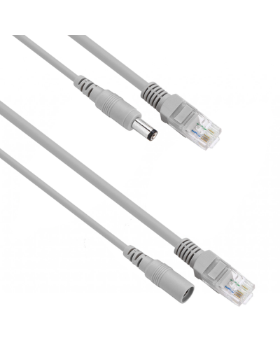 Кабел DeTech, CCTV, RJ45+DC, 5.0m, Сив - 18375