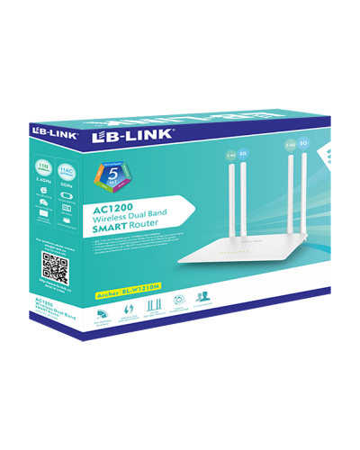 Безжичен рутер LB LINK BL-W1210M, 1200Mbps, Dual-Band, 4 антени, Бял - 19050