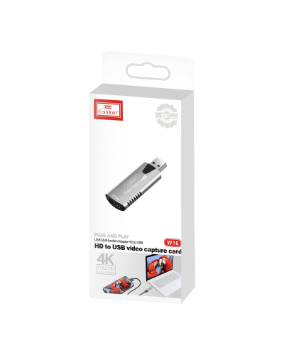 Външна Capture карта Earldom ET-W16, USB, HDMI, Full HD, Сив - 40234