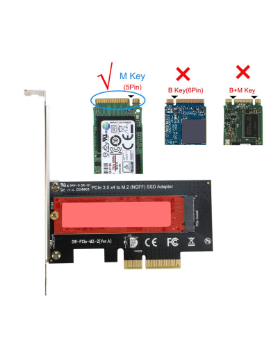 Контролер No brand, PCI-E x4 към M.2 NVMe SSD - 17758