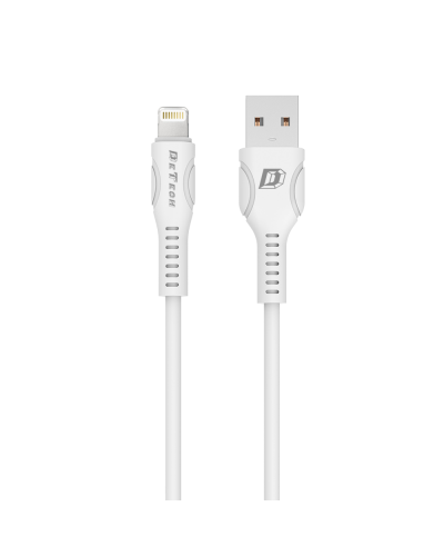 Кабел за данни DeTech DE-C27i, Lightning (iPhone 5/6/7/SE), 1.0m, Бял - 40110