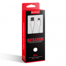 Кабел за данни DeTech DE-44M2, Micro USB, 2.0m, Бял - 40267