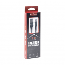 Кабел за данни DeTech DE-C38M, Micro USB, 1.0m, Черен - 40197