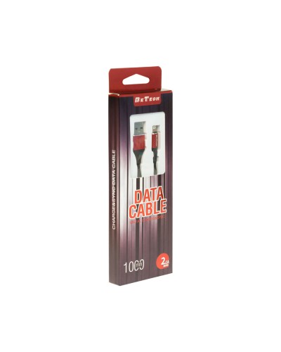 Кабел за данни DeTech DE-C22C, Type-C, 1.0m, Черен - 40105