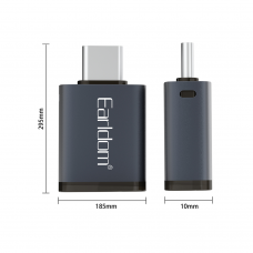 Преходник Earldom ET-OT60, USB F 3.0 към Type-C, OTG, Сив - 40212