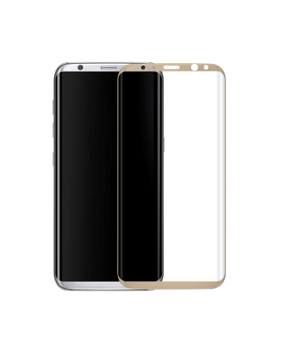 Стъклен протектор за целия екран, No brand, За Samsung Galaxy S8, 0.3mm, Златист - 52290