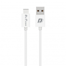 Мрежово зарядно устройство, DeTech, DE-11C, 5V/1A, 220V,1 x USB, С Type-C кабел, 1.0m, Бял - 14117