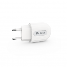 Мрежово зарядно устройство DeTech DE-28i, 5V/2.1A, 220V,1 x USB, С Lightning кабел, 1.0m, Бял - 14134