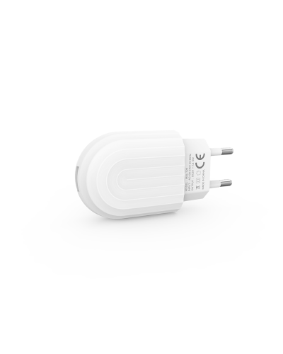 Мрежово зарядно устройство DeTech DE-28i, 5V/2.1A, 220V,1 x USB, С Lightning кабел, 1.0m, Бял - 14134