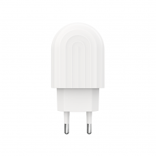 Мрежово зарядно устройство DeTech DE-28i, 5V/2.1A, 220V,1 x USB, С Lightning кабел, 1.0m, Бял - 14134