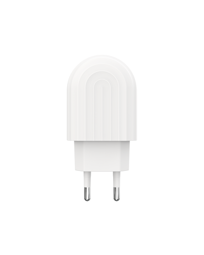 Мрежово зарядно устройство DeTech DE-28i, 5V/2.1A, 220V,1 x USB, С Lightning кабел, 1.0m, Бял - 14134