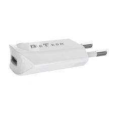 Мрежово зарядно устройство, DeTech, DE-11, 5V/1A 220V, 1 x USB, Бял - 14114