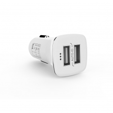 Зарядно устройство за кола DeTech, DE-C01C, 5V/2.4A, 12/24V, С Type-C кабел, 2 x USB, Бял - 14125