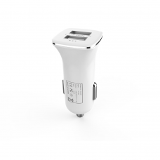 Зарядно устройство за кола DeTech, DE-C01C, 5V/2.4A, 12/24V, С Type-C кабел, 2 x USB, Бял - 14125