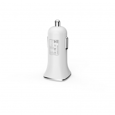 Зарядно устройство за кола DeTech, DE-C01C, 5V/2.4A, 12/24V, С Type-C кабел, 2 x USB, Бял - 14125