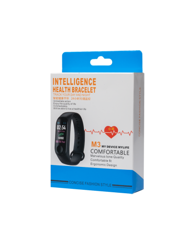 Смарт гривна No brand M3, 18mm, Bluetooth, IP67, Различни цветове- 73047