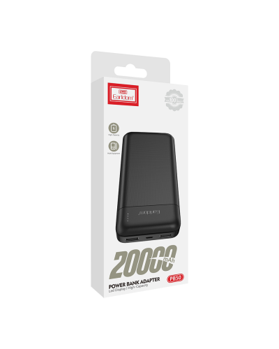 Преносима батерия Earldom ET-PB50. 20000mAh, Черен - 87058