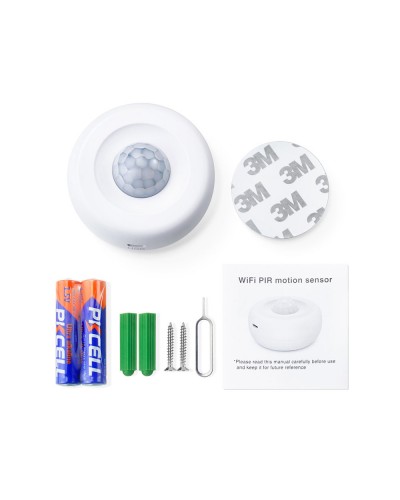 Смарт сензор No brand PST-HW400B, За движение, PIR, 360 градуса, Wi-Fi, Tuya Smart, Бял - 91004