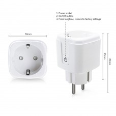 Смарт контакт No brand PST-ZEU-003, Мониторинг, 220V, 16A, Wi-Fi, Tuya Smart, Бял - 91017