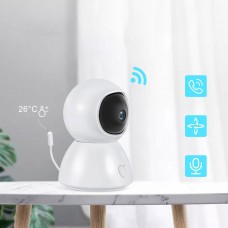 Смарт охранителна камера No brand PST-BM289, Бебефон, 2.0Mp, Вътрешен монтаж, Wi-Fi, Tuya Smart, Бял - 91026