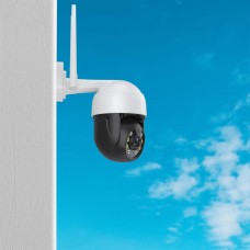 Смарт охранителна камера No brand PST-C18B-3MP, 3.0Mp, PTZ, Външен монтаж, Wi-Fi, Tuya Smart, Бял - 91027