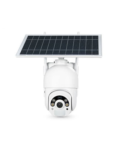 Смарт охранителна камера No brand PST-S20-WiFi, 2.0Mp, PTZ, Соларен панел, Външен монтаж, Wi-Fi, Tuya Smart, Бял - 91033