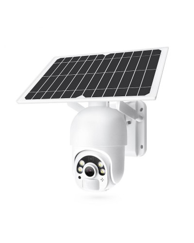 Смарт охранителна камера No brand PST-S20-WiFi, 2.0Mp, PTZ, Соларен панел, Външен монтаж, Wi-Fi, Tuya Smart, Бял - 91033