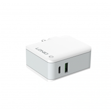 Мрежово зарядно устройство LDNIO A4403C, 1xUSB, 1xType-C PD, С Micro USB кабел, Бял - 40091