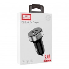 Зарядно устройство за кола Earldom ES-CC14, 1xUSB, 1xType-C, С Micro USB кабел, Черен - 40241