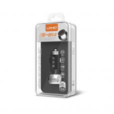 Зарядно устройство за кола LDNIO C1, 1xUSB QC3.0, 1xType-C PD, С Micro USB кабел, Сив - 40076