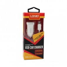 Зарядно устройство за кола, LDNIO DL-C17, 5V/1A, Универсално, 1 x USB, С Micro USB кабел, Бял - 14377