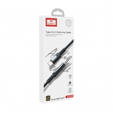 Аудио кабел Earldom ET-AUX38, 3.5mm към Type-C, 1.0м, Черен - 40178