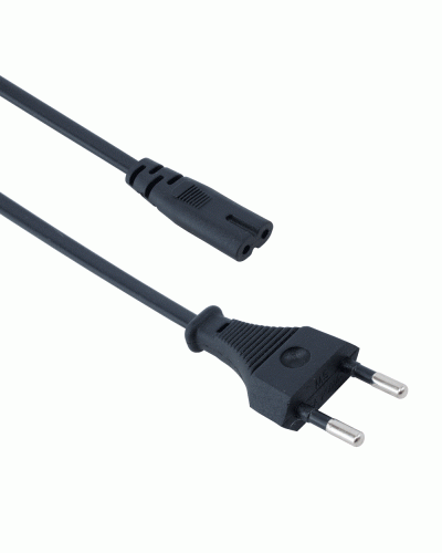 Захранващ кабел DeTech, 2 Pin, За касетофон, 1.5м - 18033