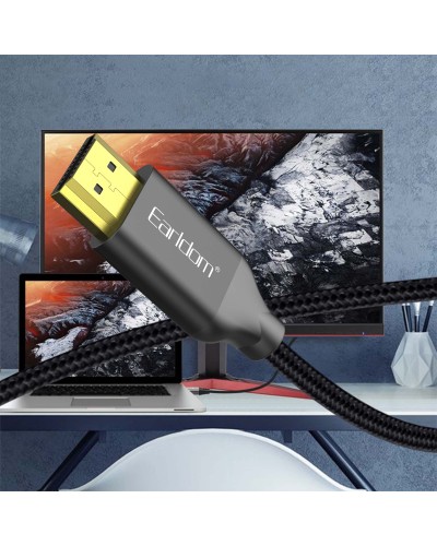 Кабел Earldom ET-W26 HDMI - HDMI, 2м., 4К, С оплетка, Черен - 18384