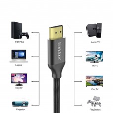 Кабел Earldom ET-W26 HDMI - HDMI, 2м., 4К, С оплетка, Черен - 18384