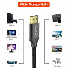 Кабел Earldom ET-W26 HDMI - HDMI, 3м., 4K, С оплетка, Черен - 18385