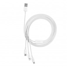 Кабел за зареждане Baseus Superior, 3 в 1, Micro USB, Lightning, Type-C, 1.0m, Бял - 40438