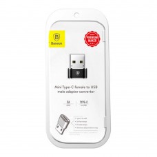 Преходник Baseus Mini, Type-C F към USB, OTG, Черен - 40399