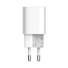 Мрежово зарядно устройство LDNIO A2318C, 20W, 1 x Type-C F, 1 x USB F, PD, QC, С Кабел Type-C към Lightning, Бял - 40293