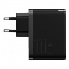 Мрежово зарядно устройство Baseus GaN5 Pro Fast, 100W, С PD кабел, Черен - 40411