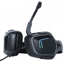 Слушалки Onikuma K20, За компютър, Микрофон, Подсветка, 3.5mm, USB, Черен - 20777