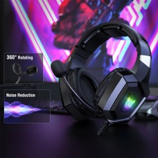 Слушалки Onikuma K8, За компютър, Микрофон, Подсветка, 3.5mm, USB, Черен - 20741