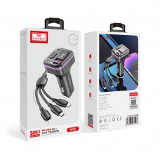 FM Трансмитер Earldom ET-M95, Bluetooth, USB, Type-C, 3.1A, С кабел 3 в 1, Черен - 17769