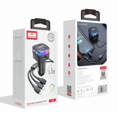 FM Трансмитер Earldom ET-M98, Bluetooth, USB, Type-C, 3.1A, С кабел 3 в 1, Черен - 17768