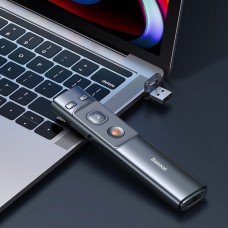 Мултифункционално дистанционно Baseus Orange Dot, Лазерна показалка, Сив - 40394