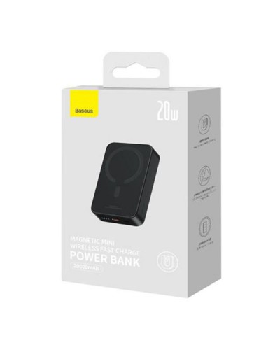 Преносима батерия Baseus Magnetic Mini Wireless, 20000mAh, 20W, С Type-C кабел, Черен - 87088